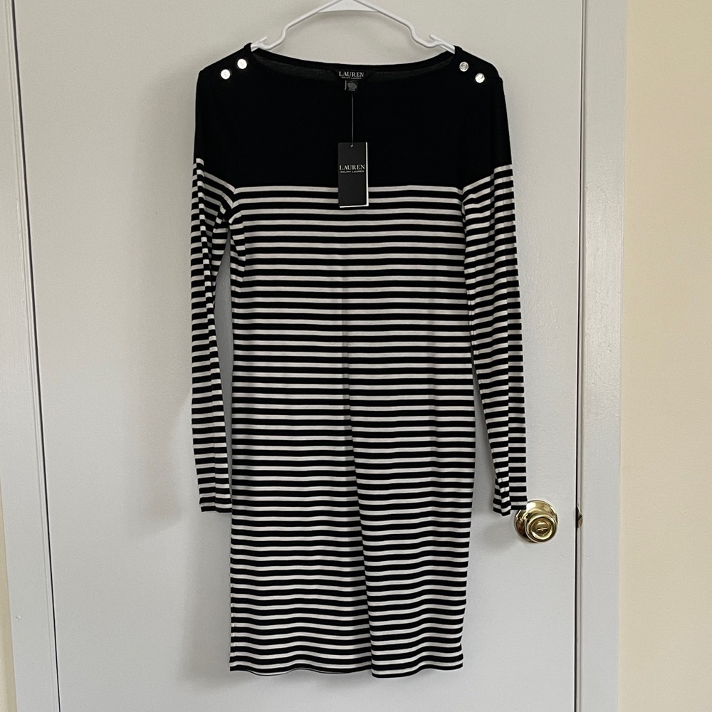 Ralph Lauren Black and White Striped Dress